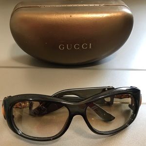 Gucci brown/gold Bamboo horsebit sunglasses